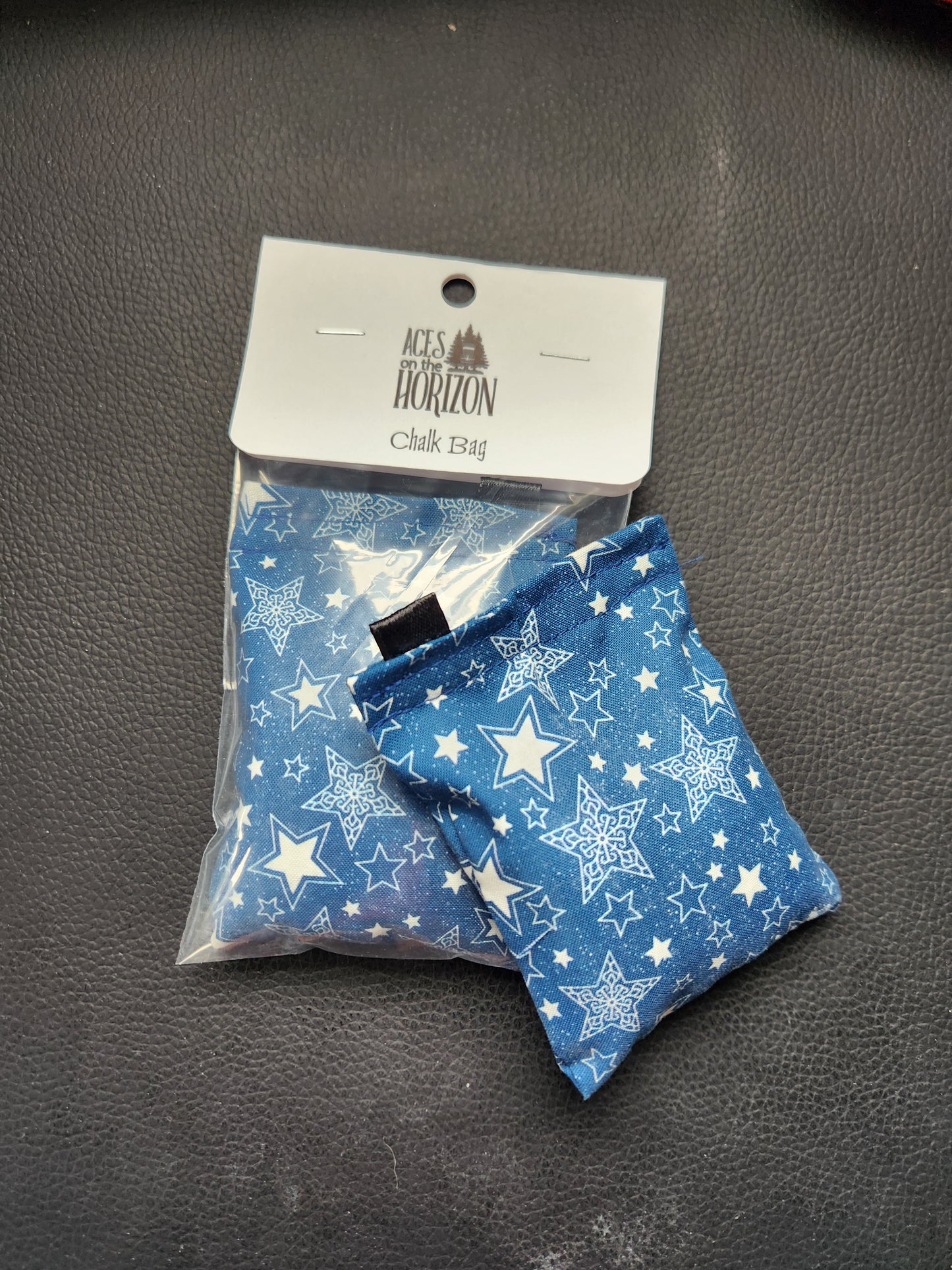 White & Royal Blue Stars Chalk Bags