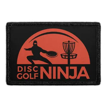 Disc Golf Ninja 3" x 2" Removable Velcro Patch