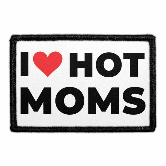 I Love Hot Moms 3"x2" Removable Velcro Patch