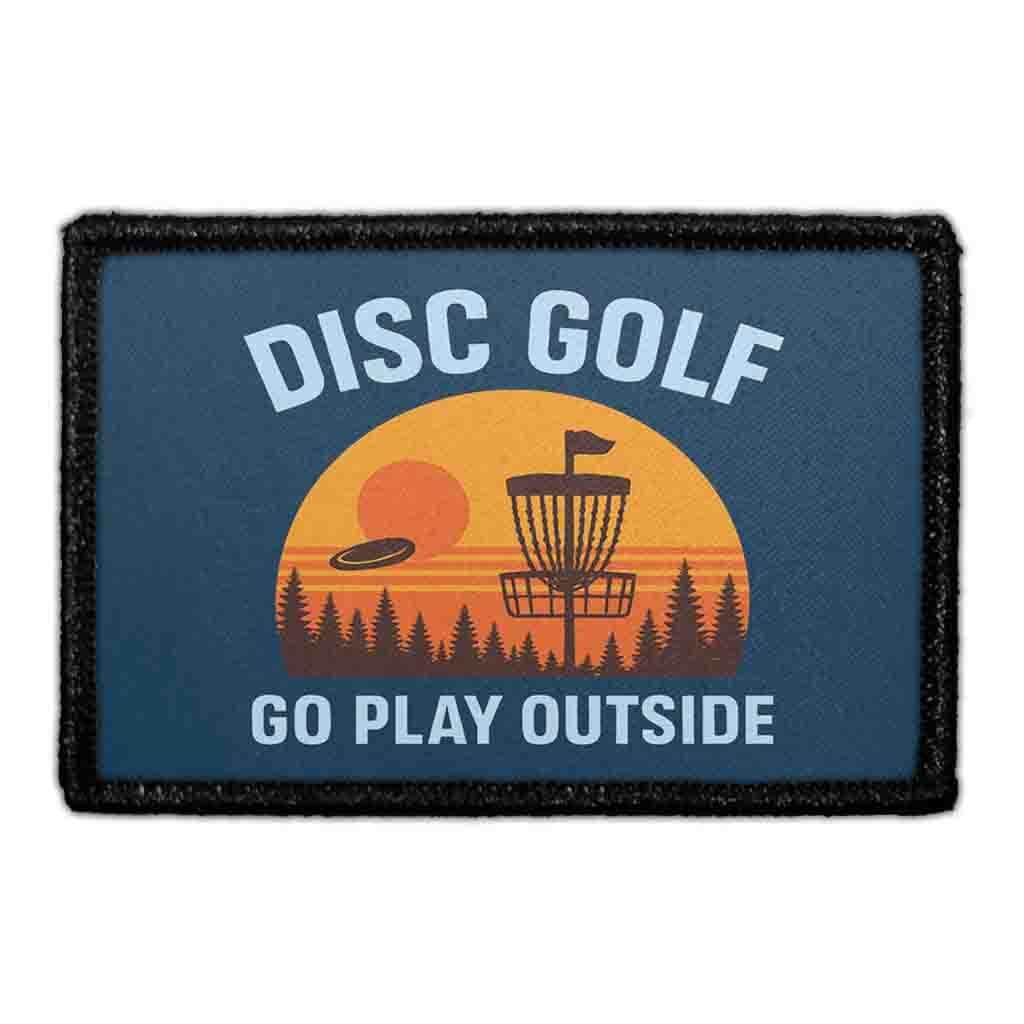 GO PLAY OUTSIDE - DISC GOLF 3"x2" Removable Velcro Patch