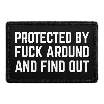 Protected By FAFO 3" x 2" Removable Velcro Patch