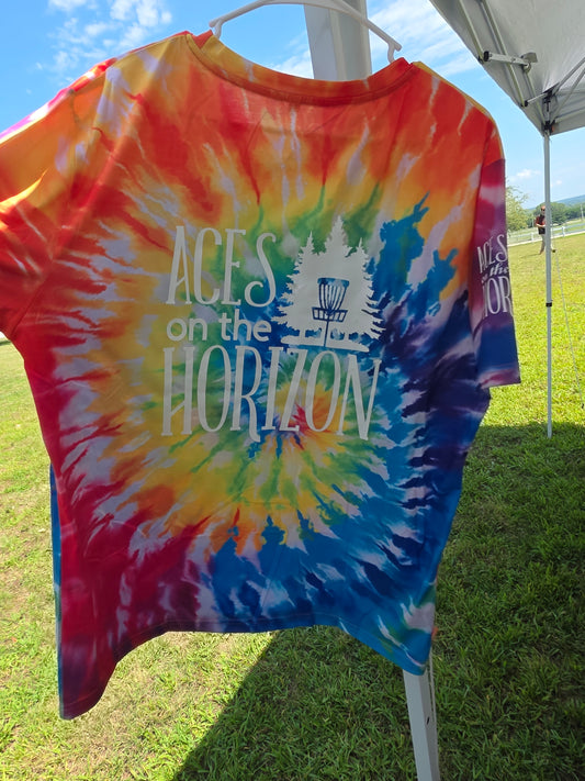 Colorful White Spiral Tie-Dye DriFit Aces on the Horizon Shirt