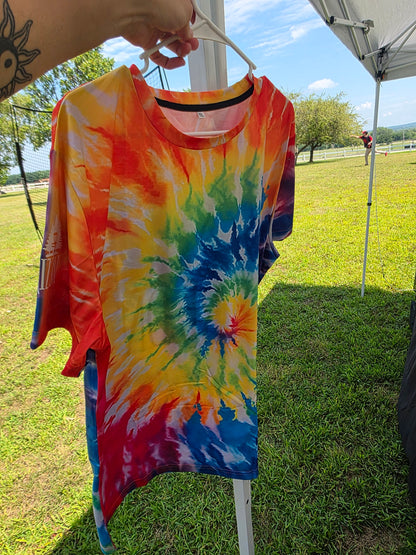 Colorful White Spiral Tie-Dye DriFit Aces on the Horizon Shirt