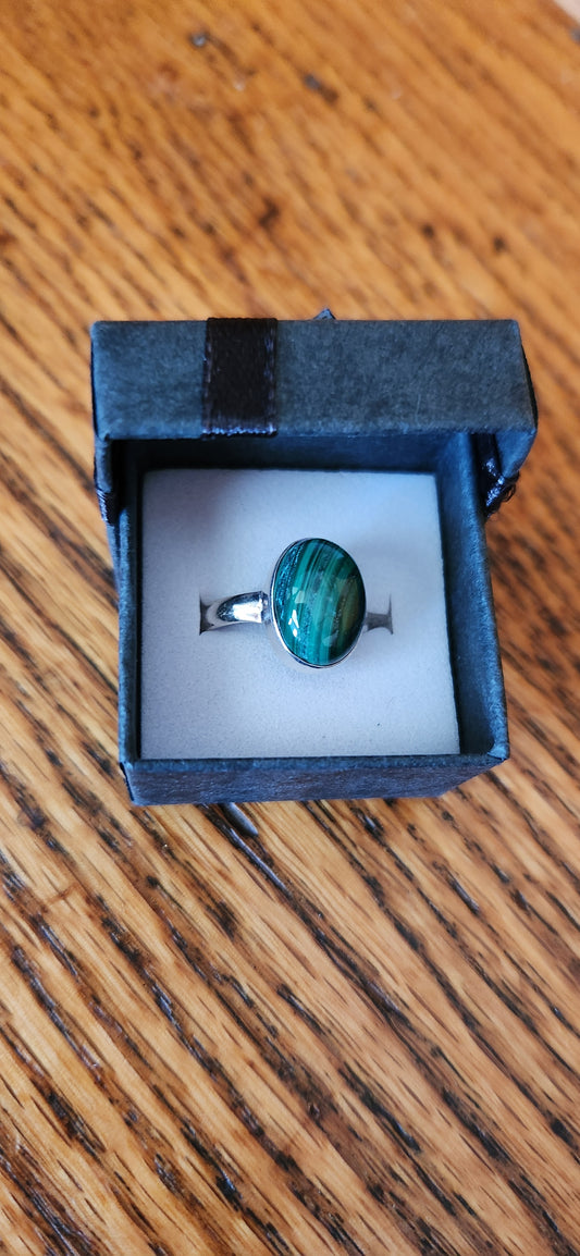 Malachite Sterling Silver Ring